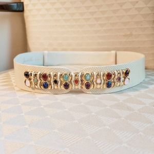 Vintage Judith Leiber Stone Jeweled Snake Skin Adjustable Belt